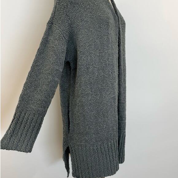 Barefoot Dreams Boucle Shadow Stripe Cardigan Sweater Dolphin Blue L/XL - Picture 5 of 10